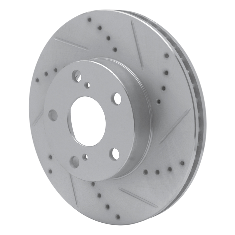 Toyota Tacoma Brake Rotor (1) - Front Right - R1 Concepts - Drilled & Slotted - Silver - `05-`15